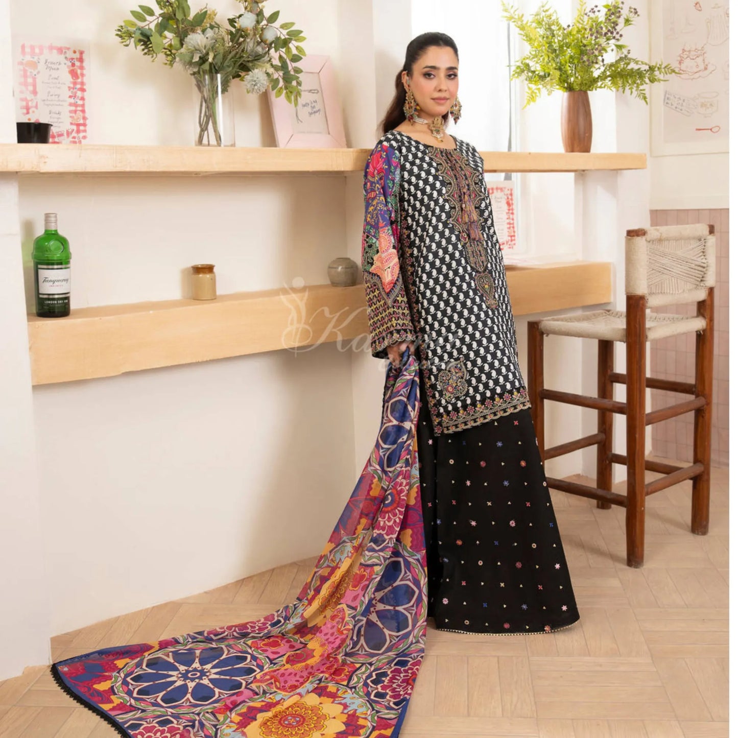 "Flora" Embroidered Lawn 3 Pc Collection | Karma Collection