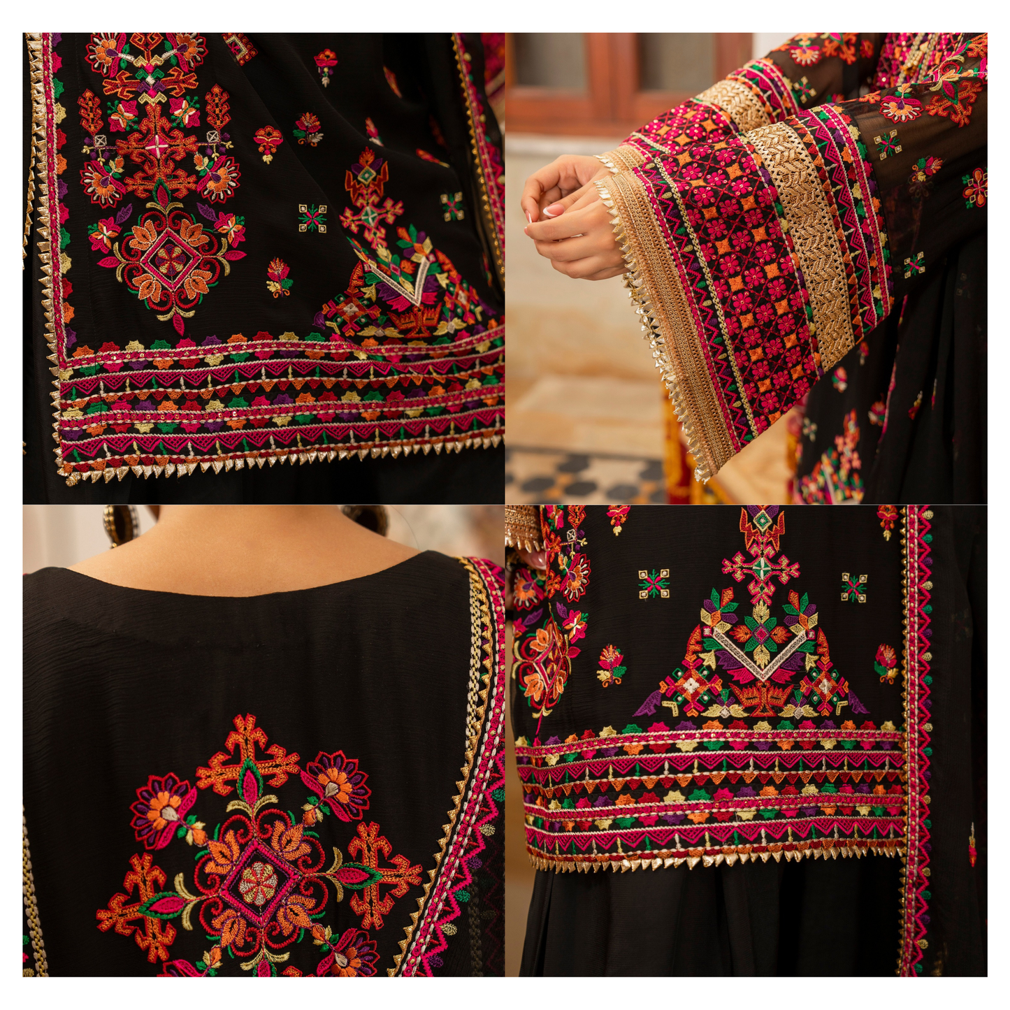 F-492 "Hayat" Embroidered Chiffon Festive Luxury 3 Pc Collection