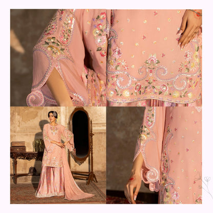 F-524 "Saj Dhaj" Embroidered Georgette Collection by Karma Collection
