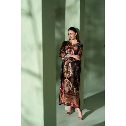 UAL-07 Printed Silk Kaftan Style Co-Ord Set Loose fit Casual Wear | Ethnic wear | ALLY'S
