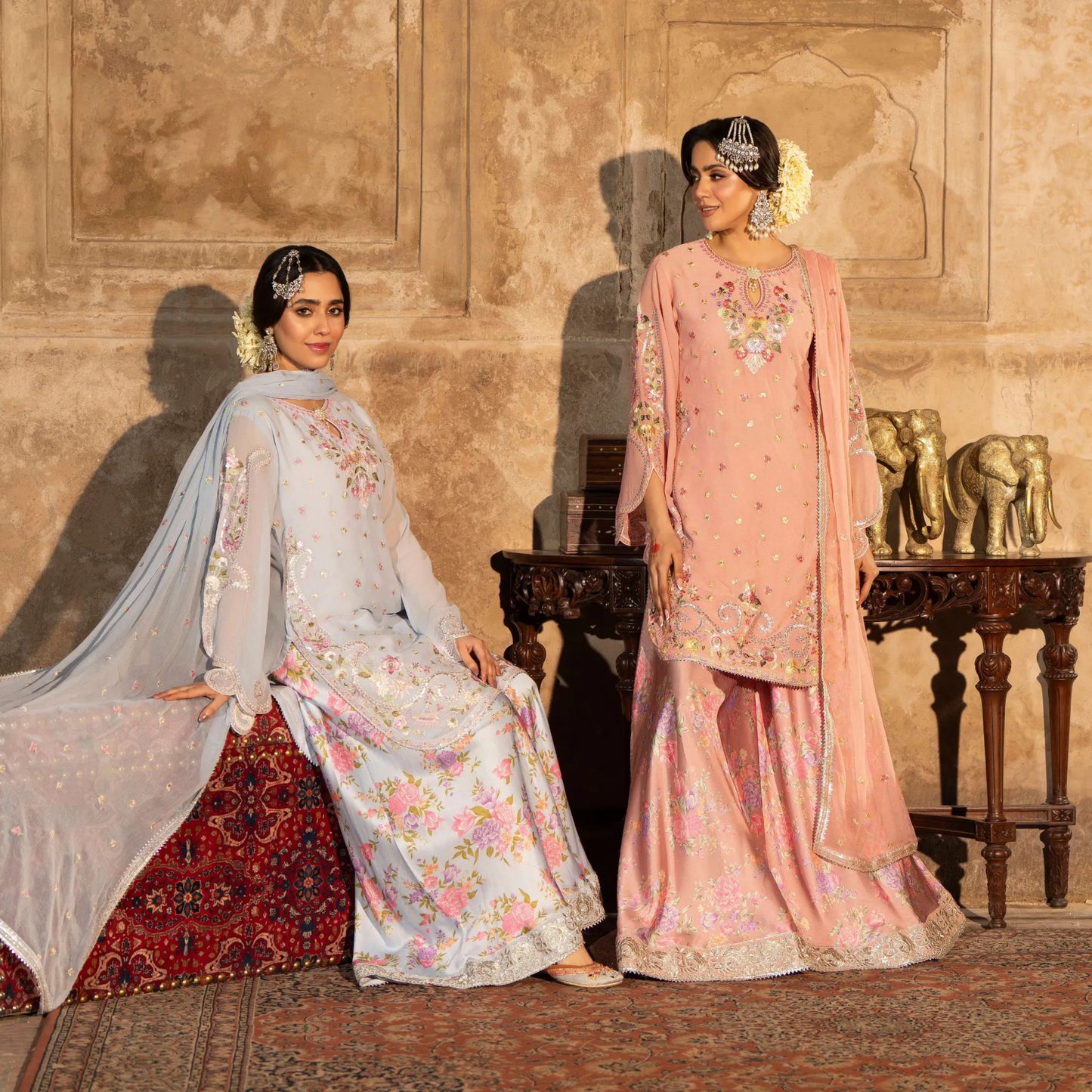 F-524 "Saj Dhaj" Embroidered Georgette Collection by Karma Collection