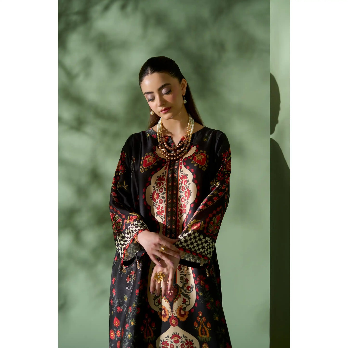 UAL-07 Printed Silk Kaftan Style Co-Ord Set Loose fit Casual Wear | Ethnic wear | ALLY'S