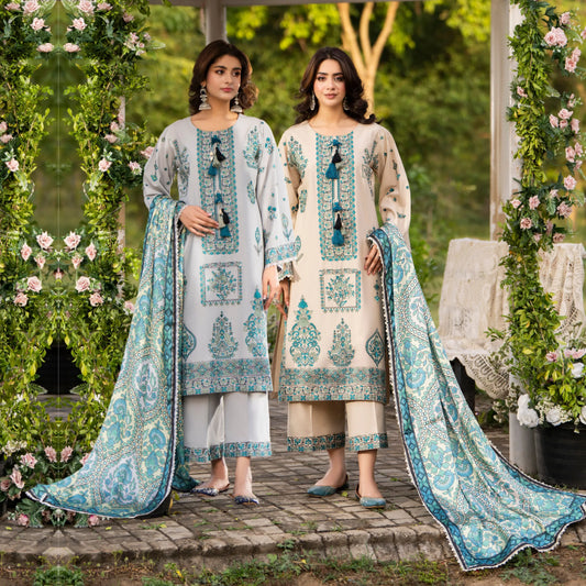 KC-1576 "Sunheri" Embroidered Festive Cambric Cotton Collection by Karma Collection