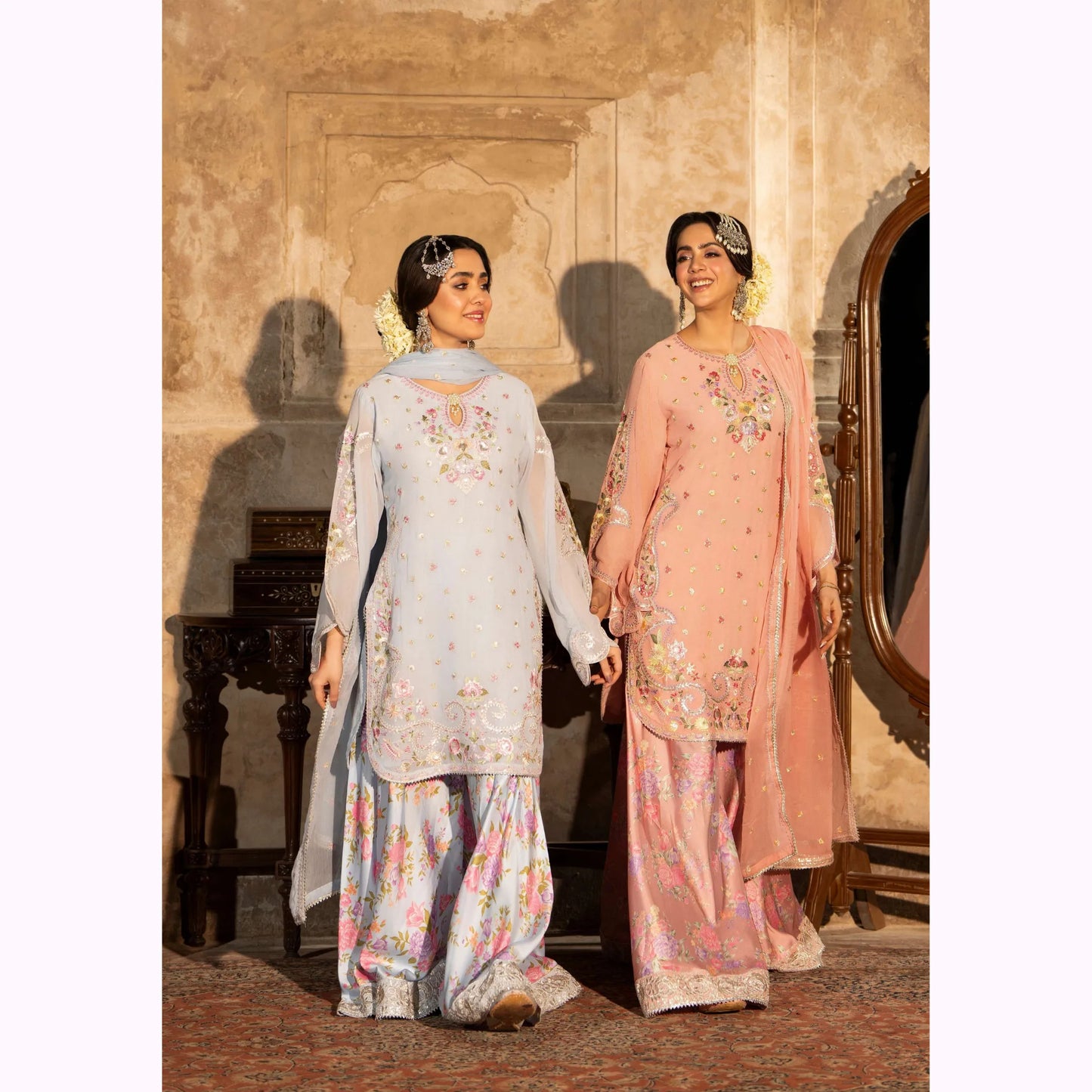 F-524 "Saj Dhaj" Embroidered Georgette Collection by Karma Collection