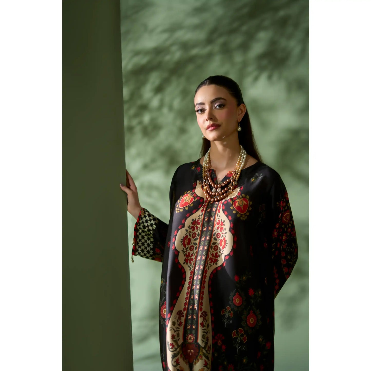 UAL-07 Printed Silk Kaftan Style Co-Ord Set Loose fit Casual Wear | Ethnic wear | ALLY'S