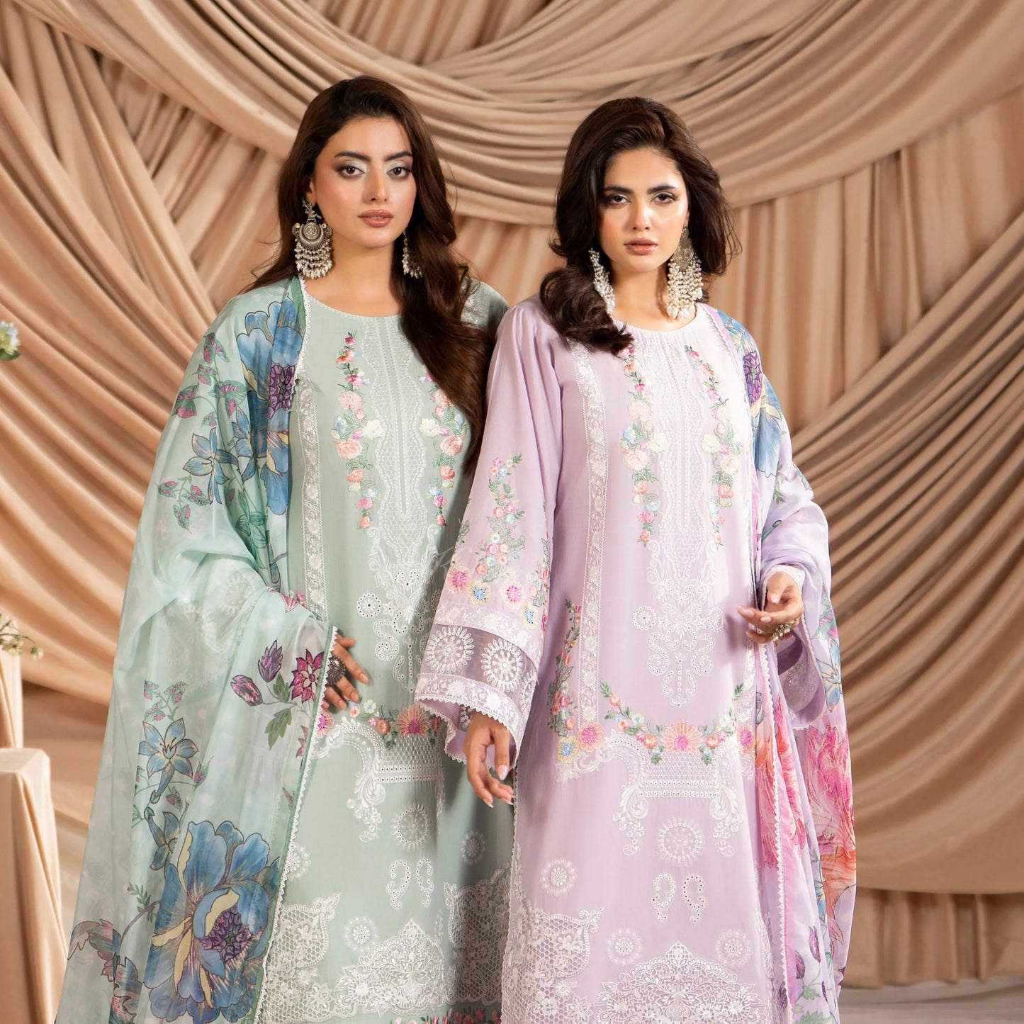 KC-1583 "AYRA" Embroidered Cambric Cotton Collection by Karma Collection