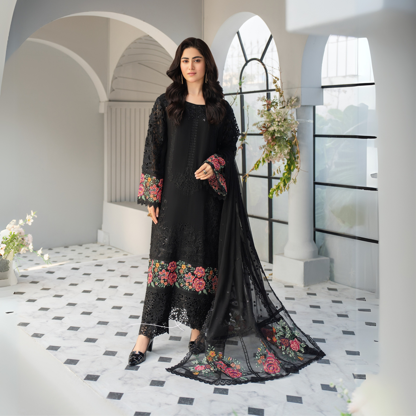 3 Piece Luxury Chiffon Ready to Wear Collection | karma Collection UMKC0903