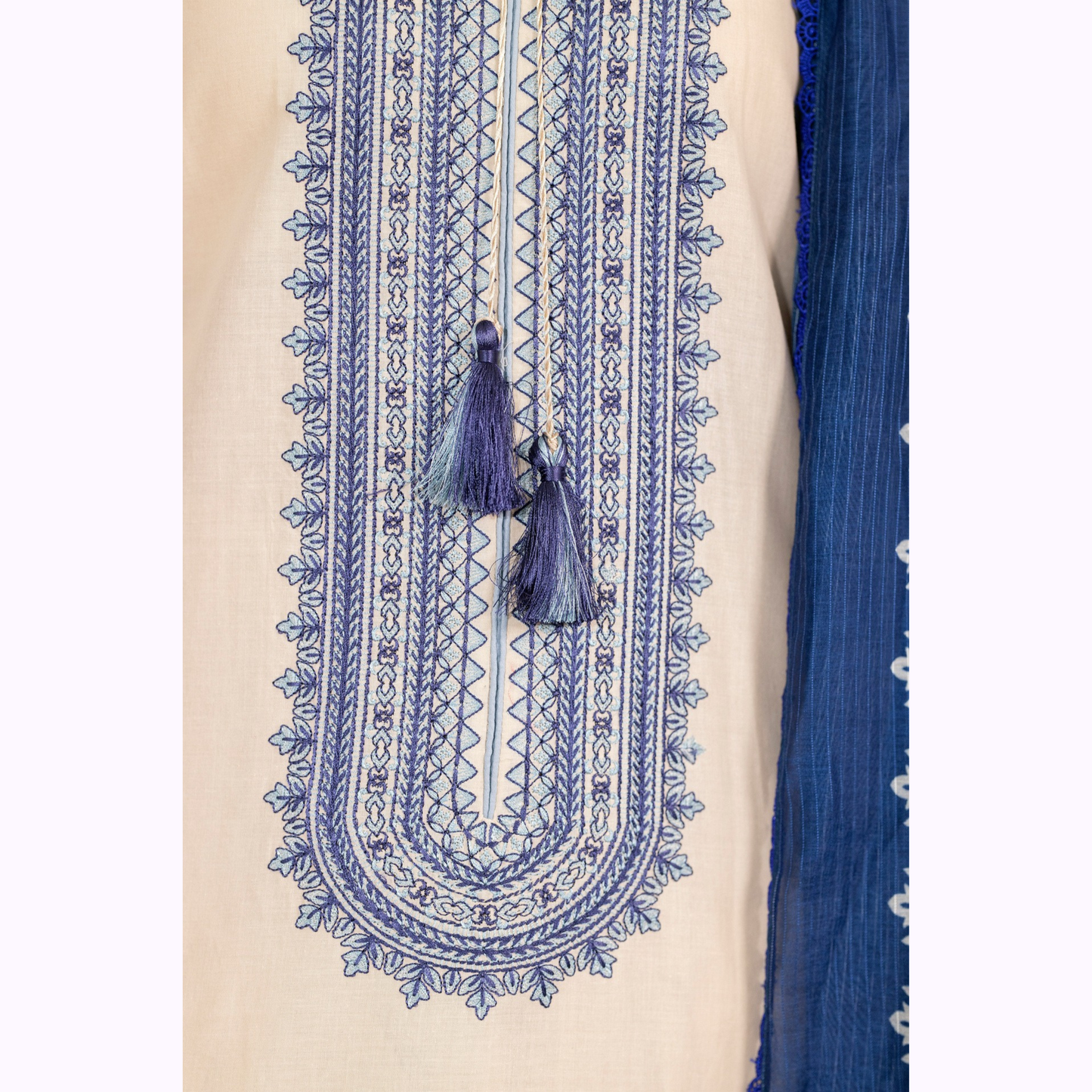 UKC-33 Embroidered Cambric Cotton Dress Ready to Wear 3 Pc - Karma Collection