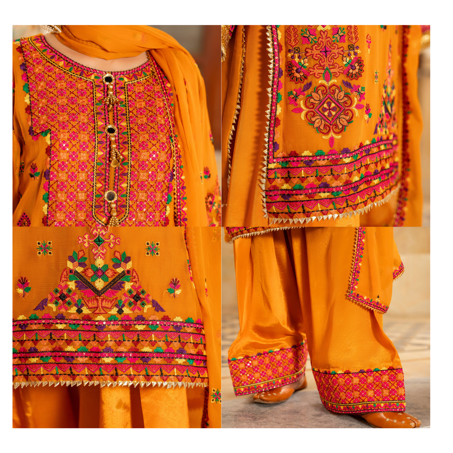 F-492 "Hayat" Embroidered Chiffon Festive Luxury 3 Pc Collection