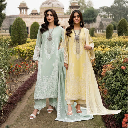 F-525 "Saj Dhaj" Embroidered Georgette Collection by Karma Collection