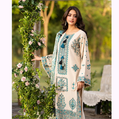 KC-1576 "Sunheri" Embroidered Festive Cambric Cotton Collection by Karma Collection
