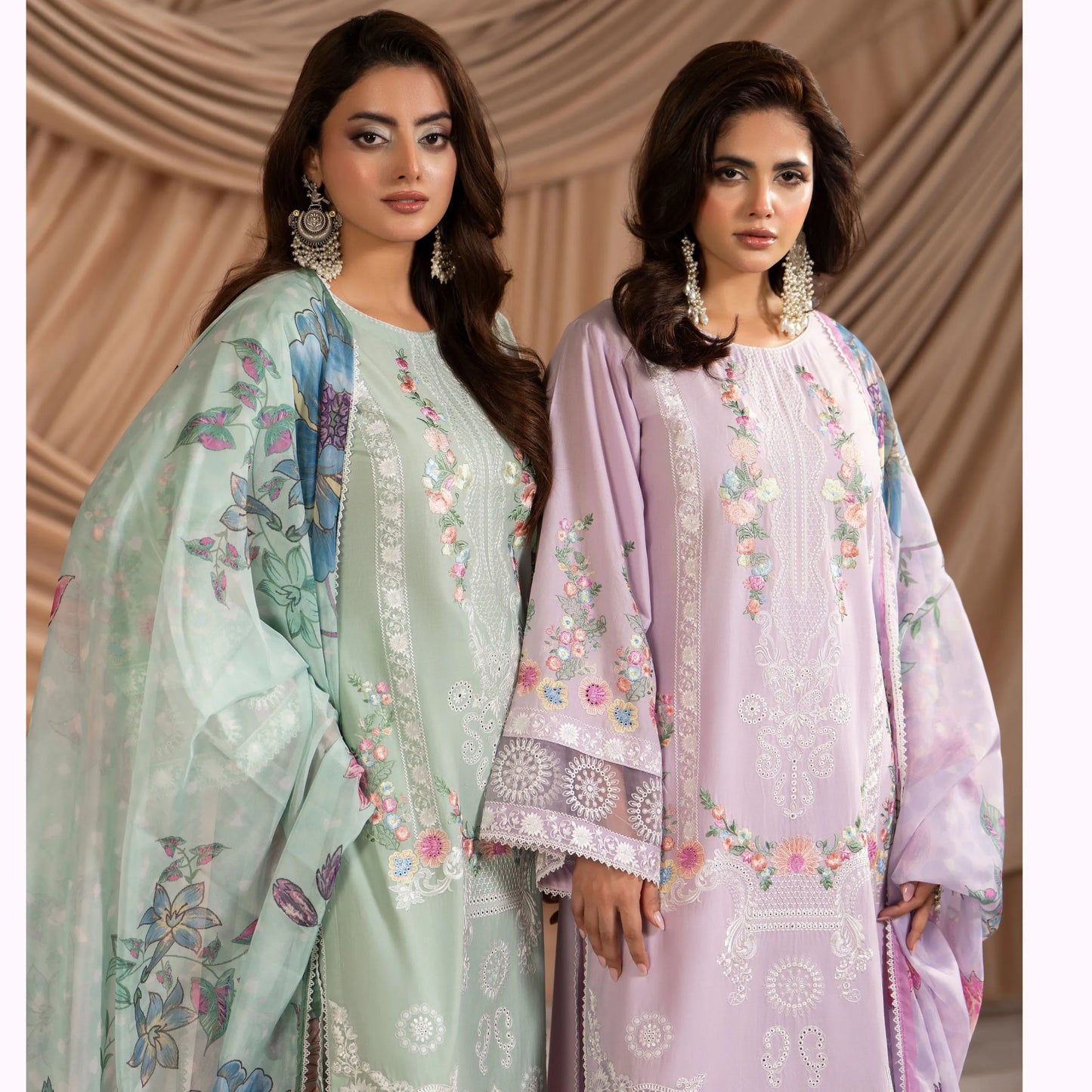 KC-1583 "AYRA" Embroidered Cambric Cotton Collection by Karma Collection
