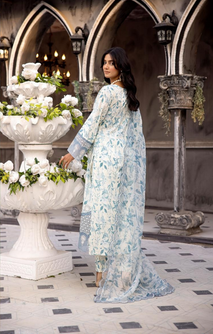 BEIGE 3 Pc Chikankari Lawn Collection | SIMRANS