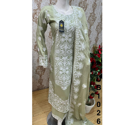 3 Pc Embroidered Linen Dress |Ready to Wear| UB