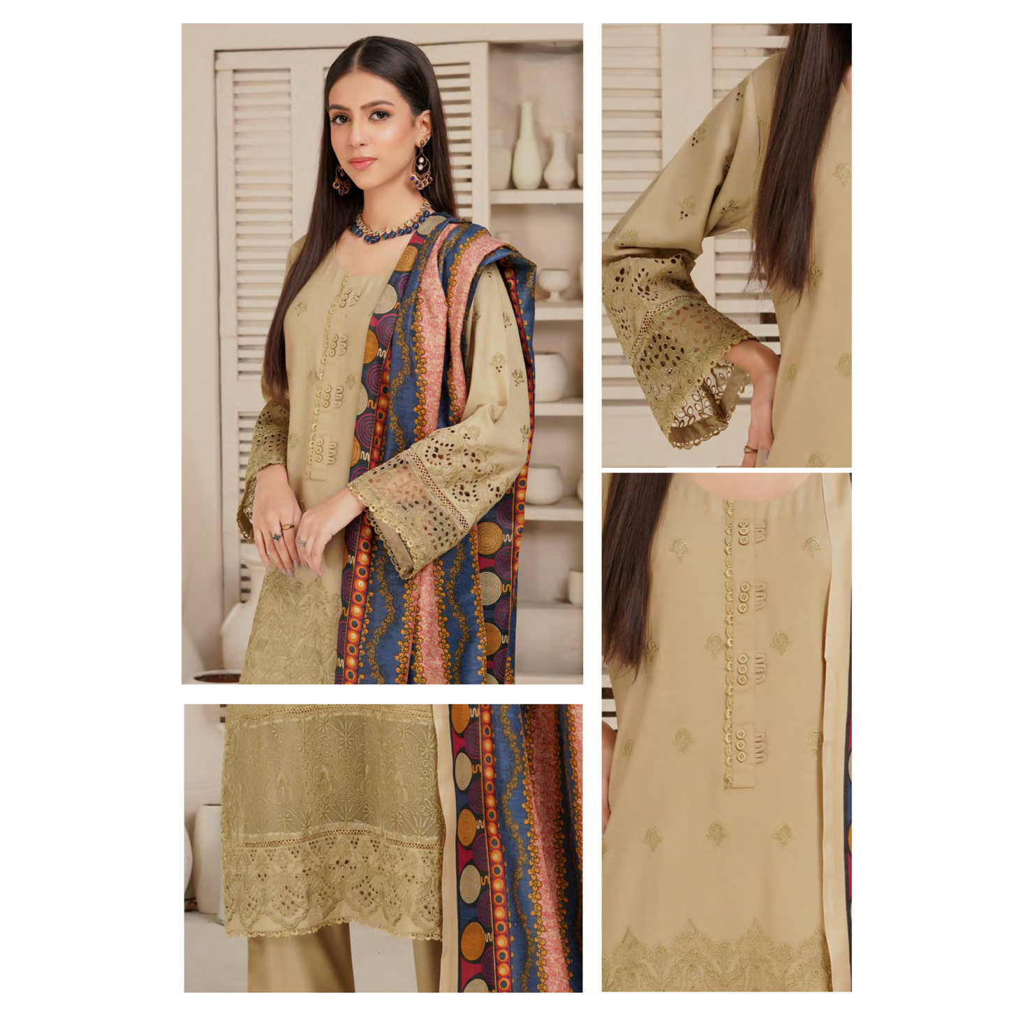 3 Pc Dhanak Collection | Ready to Wear | MUNIRA | UMMUN07