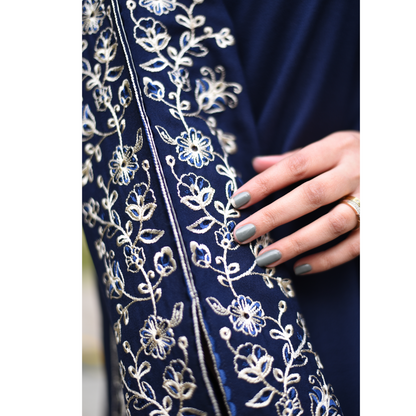 UA-29 3 Pc Embroidered Dhanak Dress with Embroidered Dhanak Shawl Pakistani Dress | UMNAA