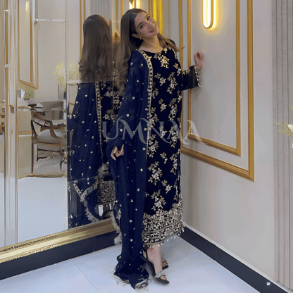 UA-43  Luxury Embroidered Handwork Velvet Collection UMNAA