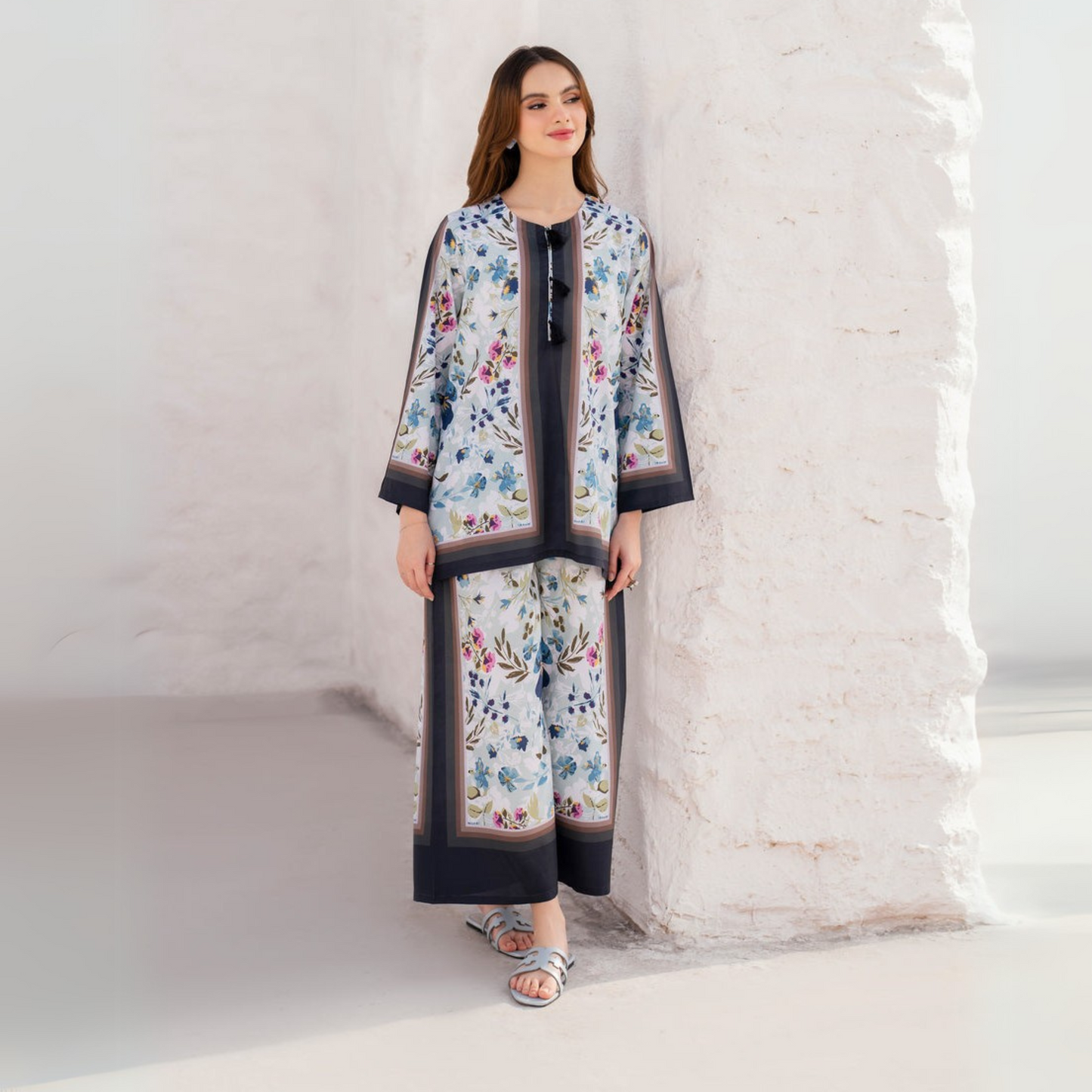 2 Pc Mother & Daughter Pakistani Printed Co-ord Set Collection by Garnet