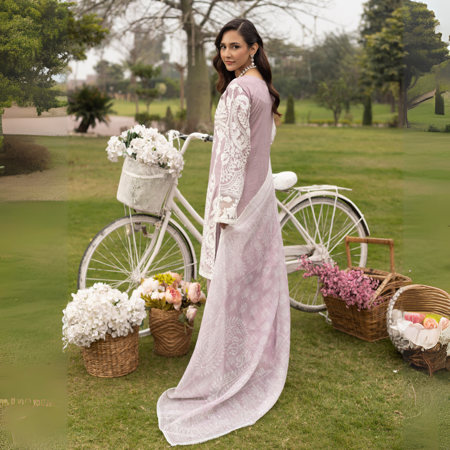 UMS-17 Embroidered Linen Farshi Shalwar kameez 3 Pc Pakistani Dress | Ready to wear | Simrans
