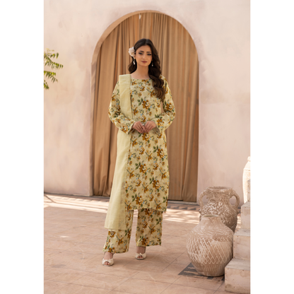 UMS-34 Mariyah Printed Linen 3 Pc Collection by Simrans asian clothes Casual Ready to Wear Pakistani dress