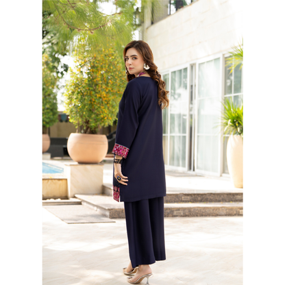 UZA-01 Rang e Elegance by Zaaria 2 Pc Embroidered Dhanak Co-Ords Set