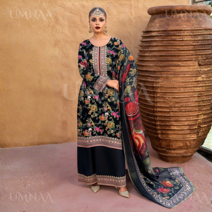 UA-132 Embroidered Viscose Linen 3 Pc | Ready to Wear | Asian Clothes