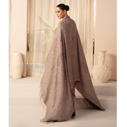 UA-140 Embroidered Dhanak Dress with Pashmina Shawl | Ready to Wear | Asian Clothes