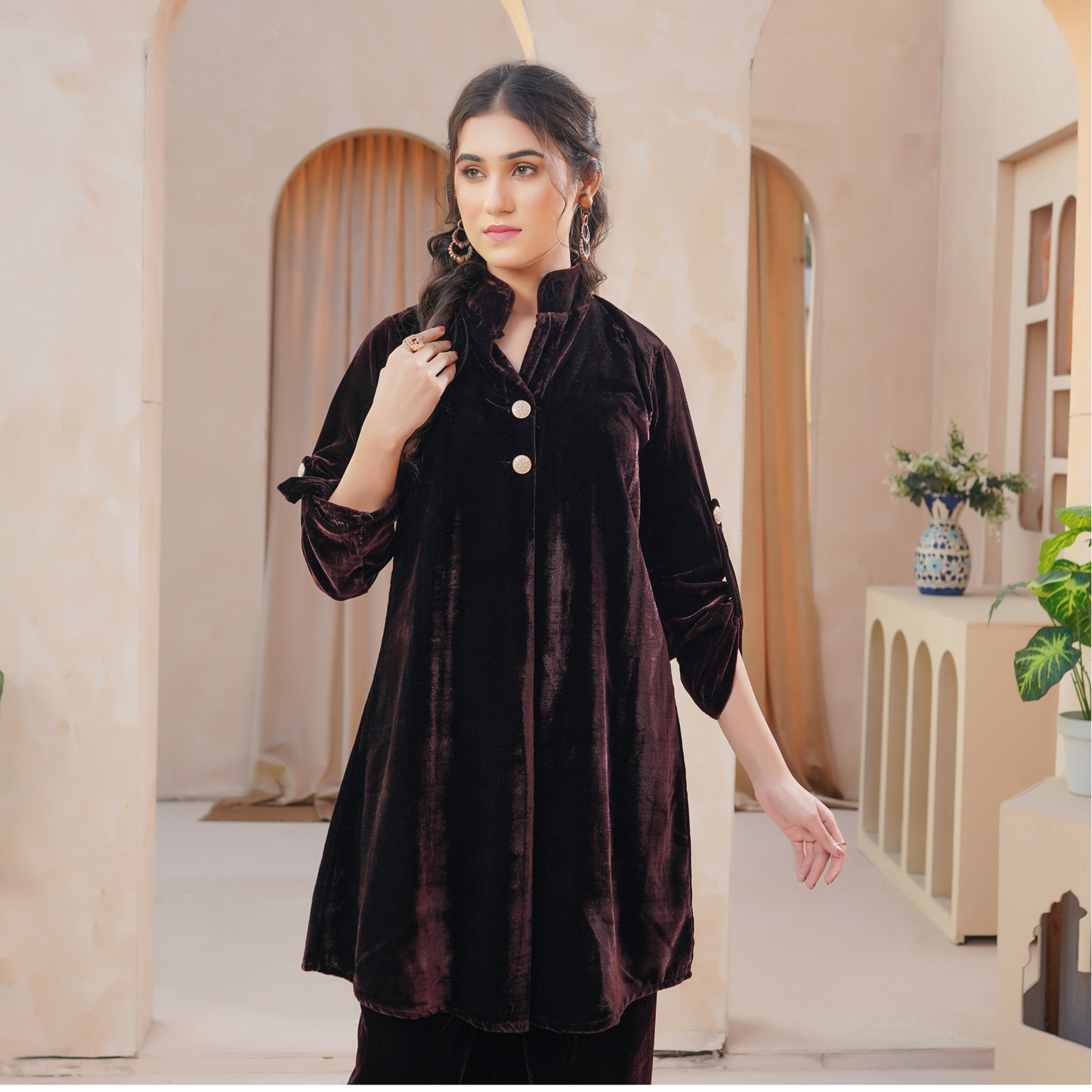 UMS-46 Velvet Co-Ords set by Simrans | Ready to Wear | Asian Clothes