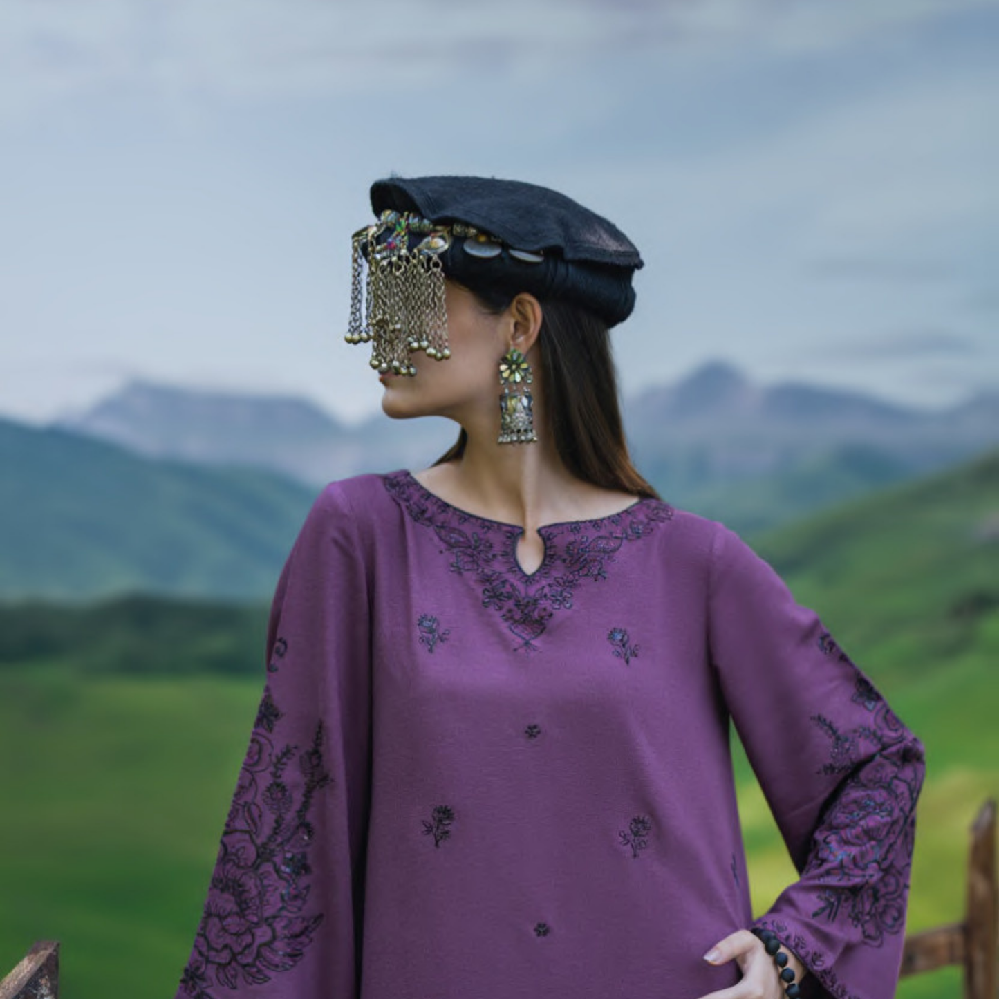 UCA-32 "Khunki" Embroidered Dhanak with Pashmina Wool Shawl Winter Collection by Casuallite