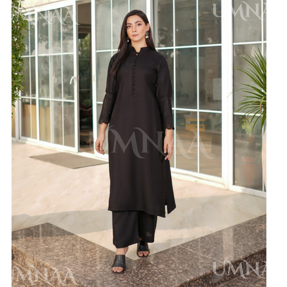 UA-148 Modest Wear Embroidered Dhanak Co-Ords Set by Umnaa