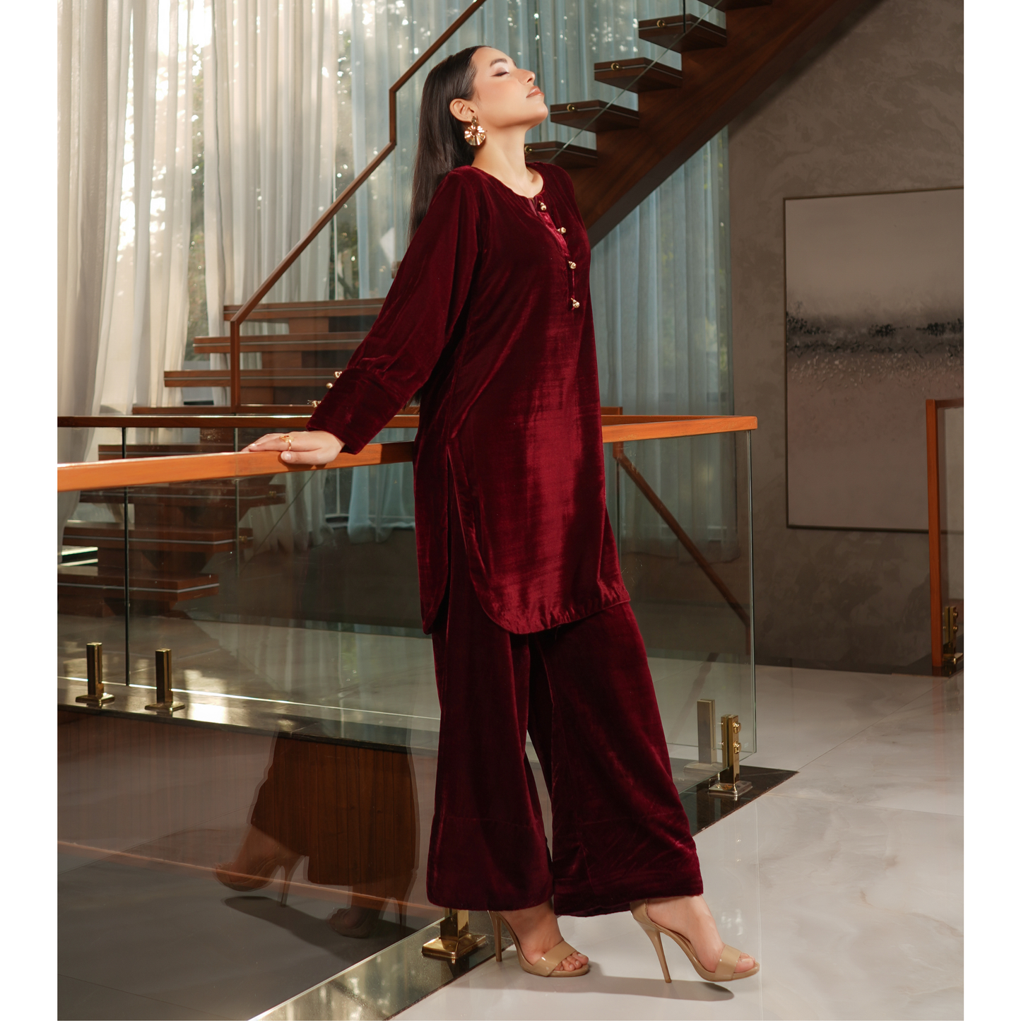 UMS-47 Coco by Simrans Velvet Co-Ords set | Ready to Wear | Asian Clothes