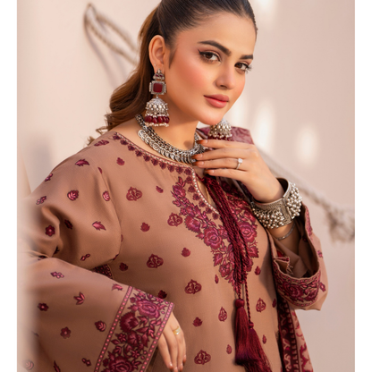 "Mishaal" Khat Edition Luxury Embroidered Farshi Shalwar 3 Piece by Karma Collection