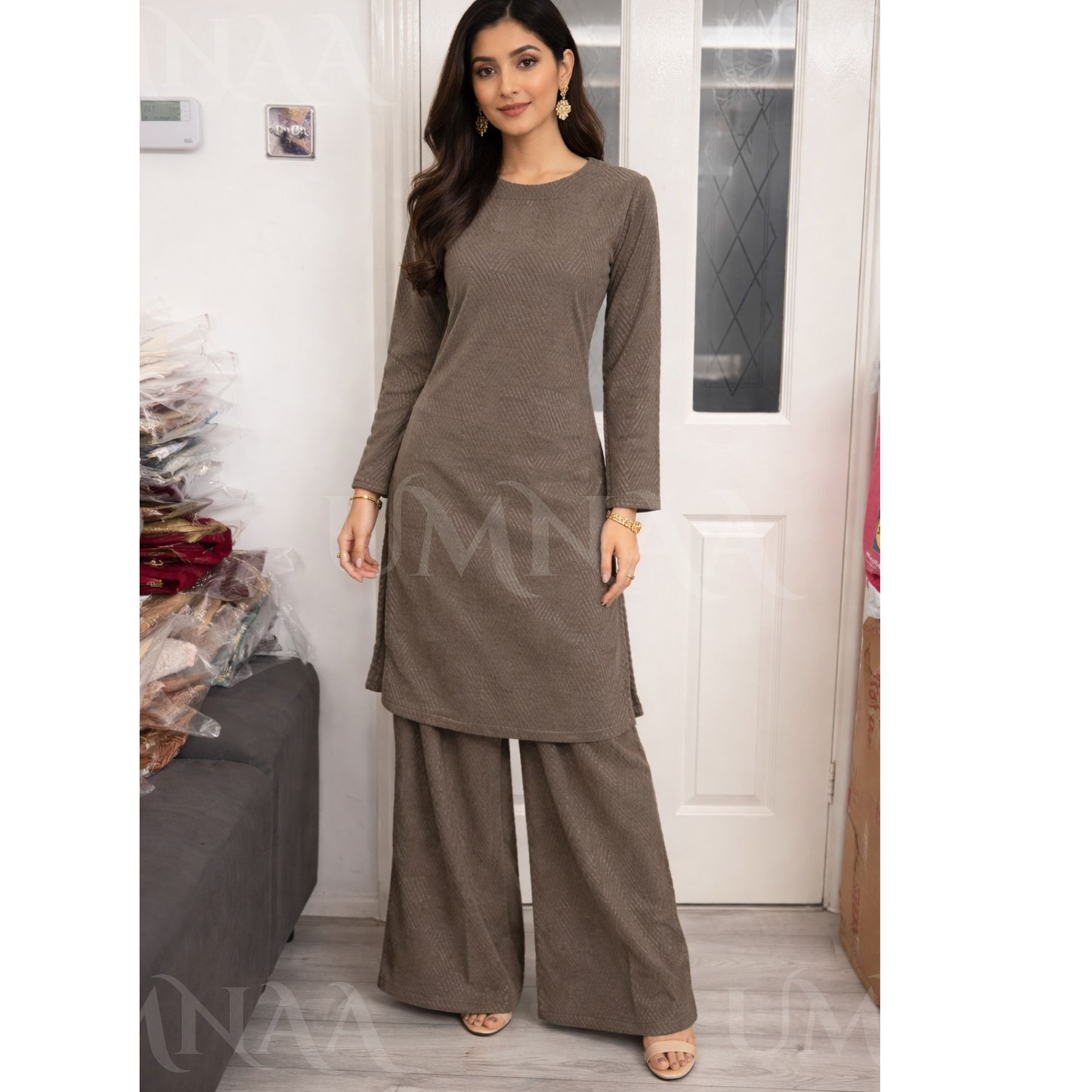 UA-154 Winter Co-Ord Set | English Winter Thick Fabric Warm Soft Co-Ords Set