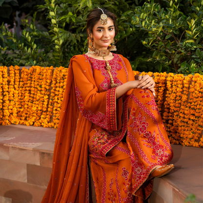 F-494 "Hayat" Embroidered Georgette Chiffon 3 Pc Collection