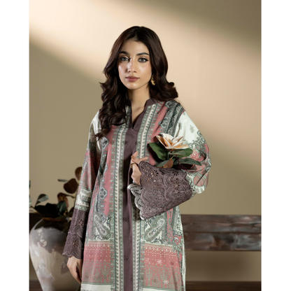 UTT-16 "AMALTAS" winter Slub Embroidered Printed Co-Ords set | Ready to Wear Pakistani | Traditional Thread