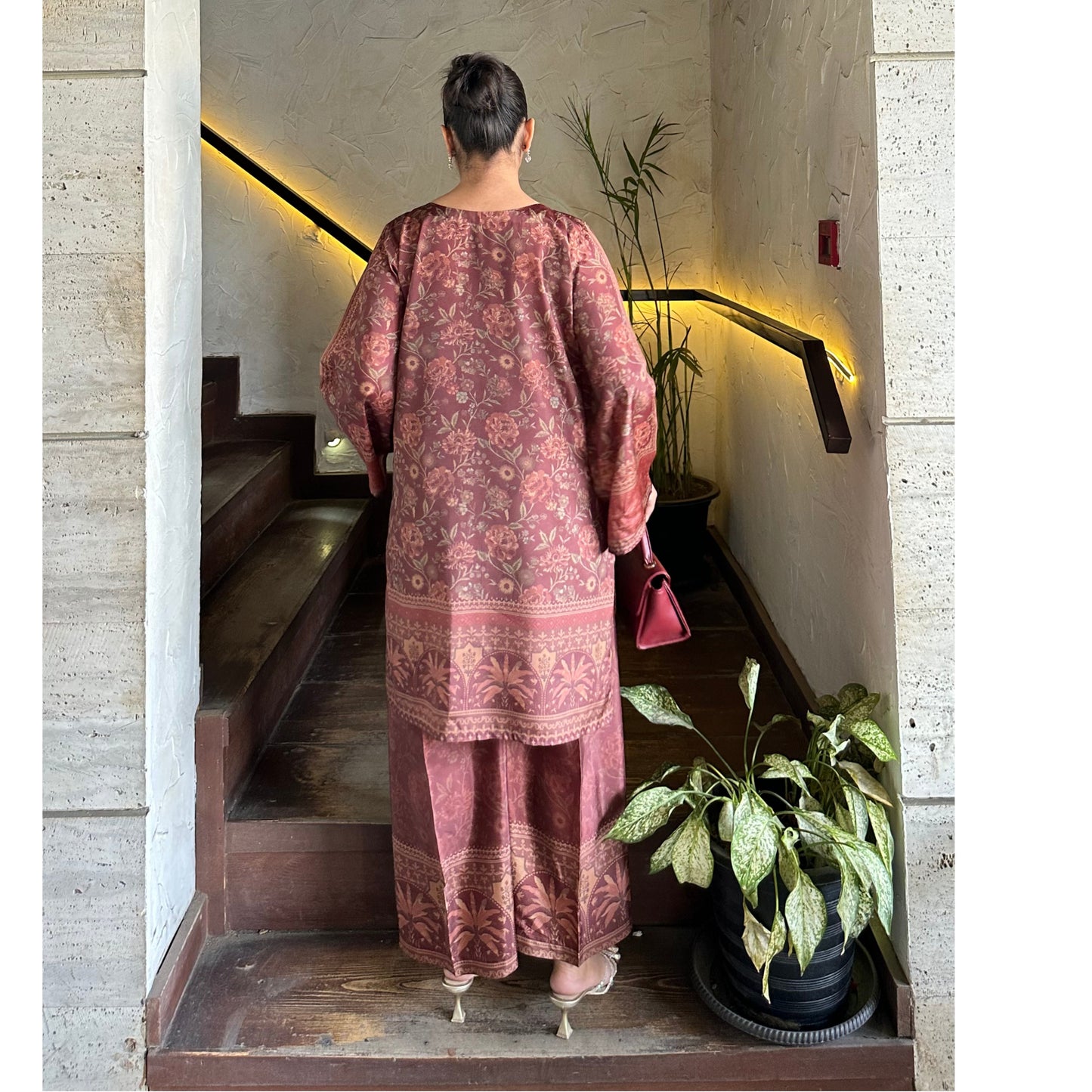 UA-169 Silk Printed Co-Ords Set by Umnaa | Ready to Wear Modest fashion Asian