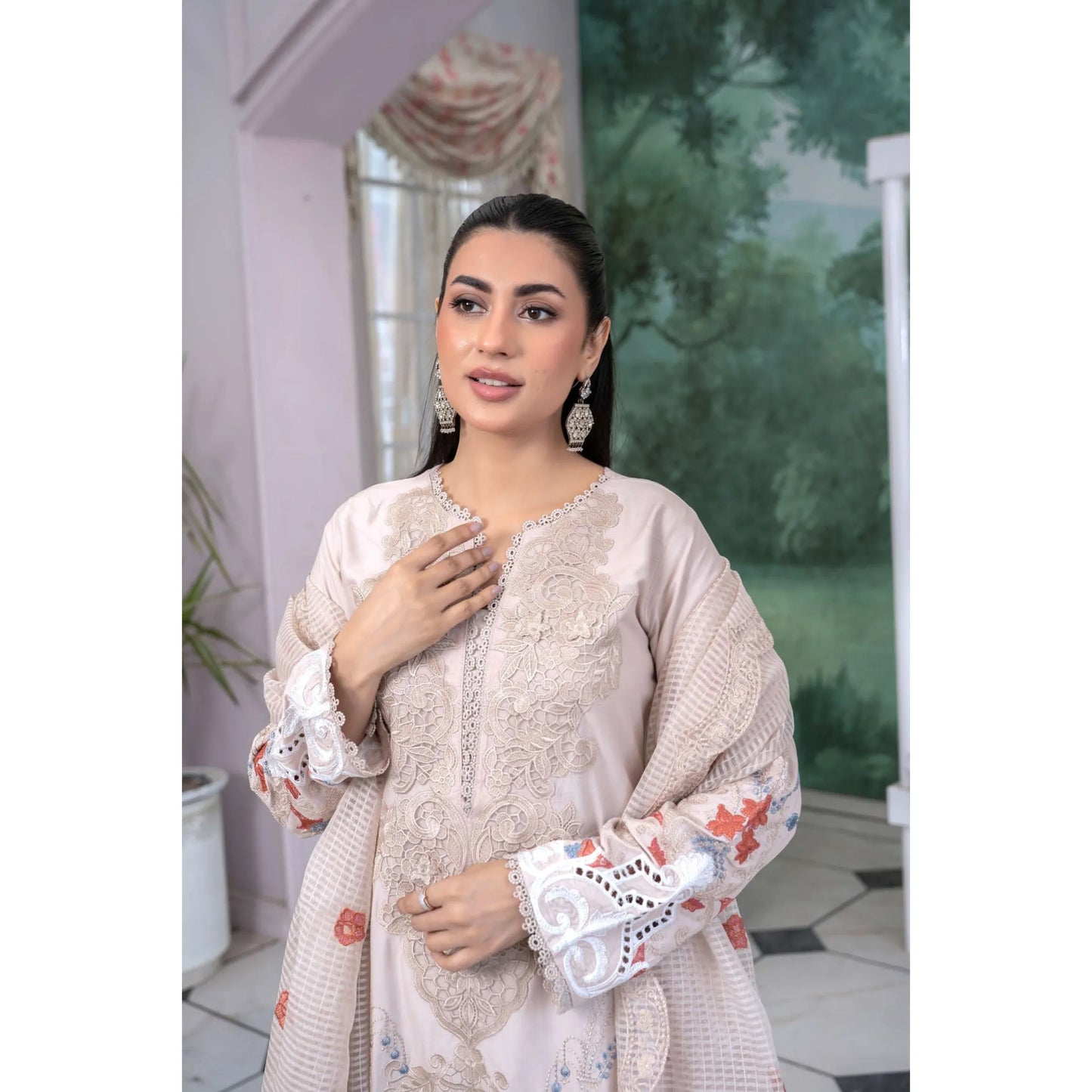 UMRZ-55 Festive Maria.b Lux by Rangz Embroidered Linen Collection
