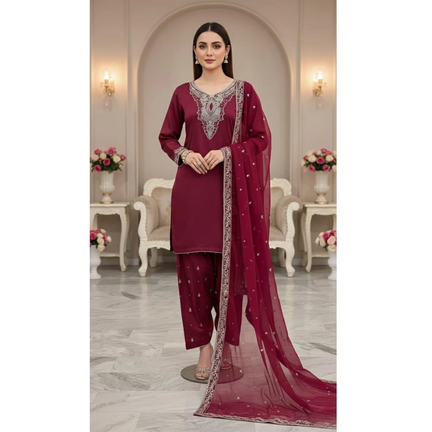UA-176 Embroidered Viscose Festive Collection by Umnaa