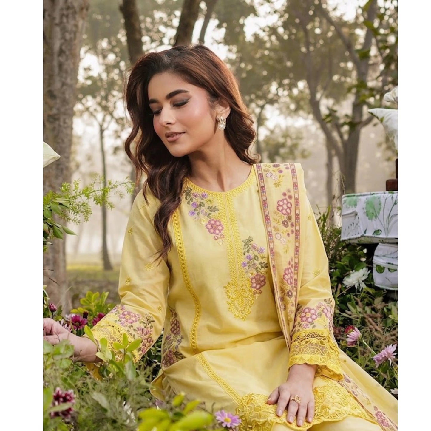 UA-185 Embroidered Cotton 3-Piece Collection | Ready to Wear Asian clothes