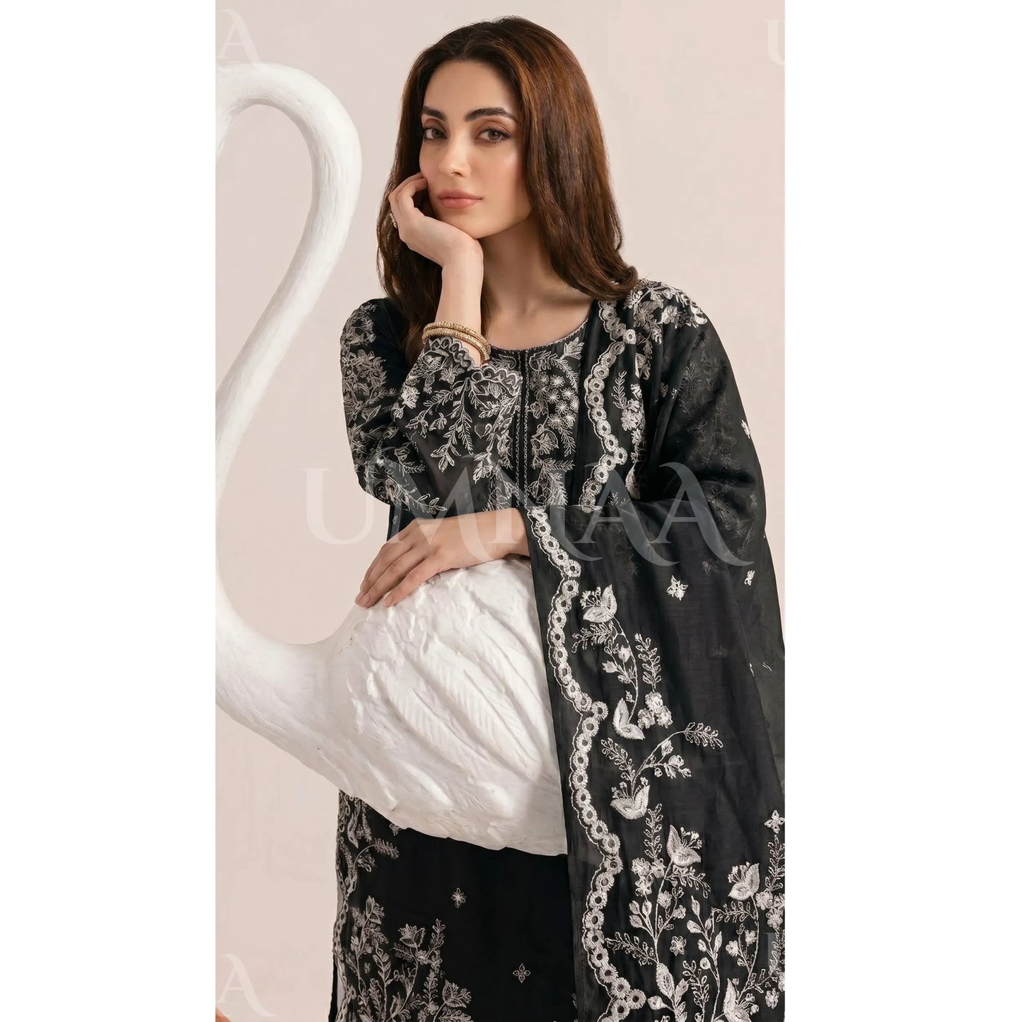 UA-190 Embroidered Cotton Collection 3 Piece | Ready to Wear | Asian clothes