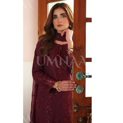 UA-192 festive Embroidered Cotton Collection with Chiffon Duppatta | Ready to Wear | Asian clothes