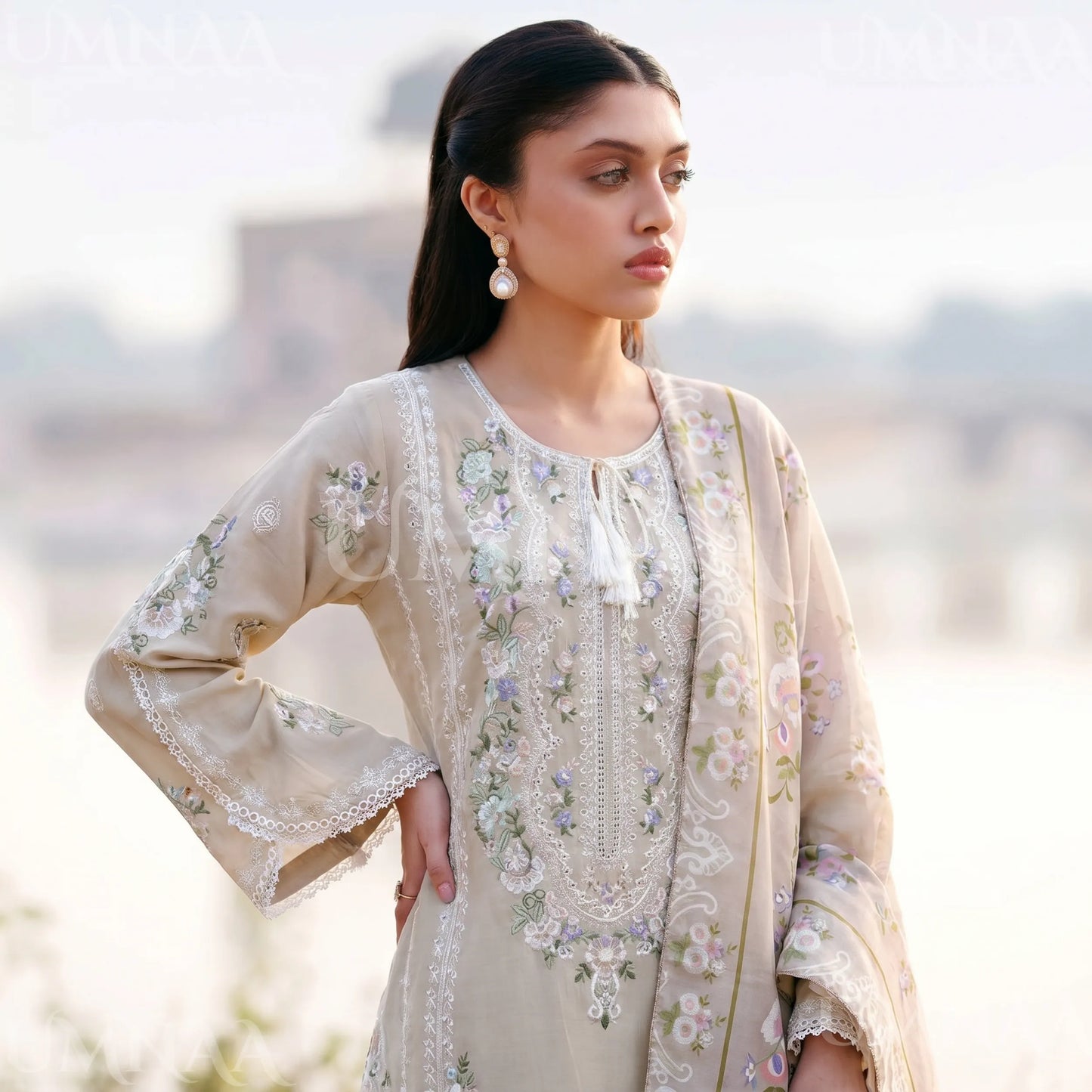 UA-193 Embroidered Cotton Collection 3 Piece | Ready to Wear | Asian clothes