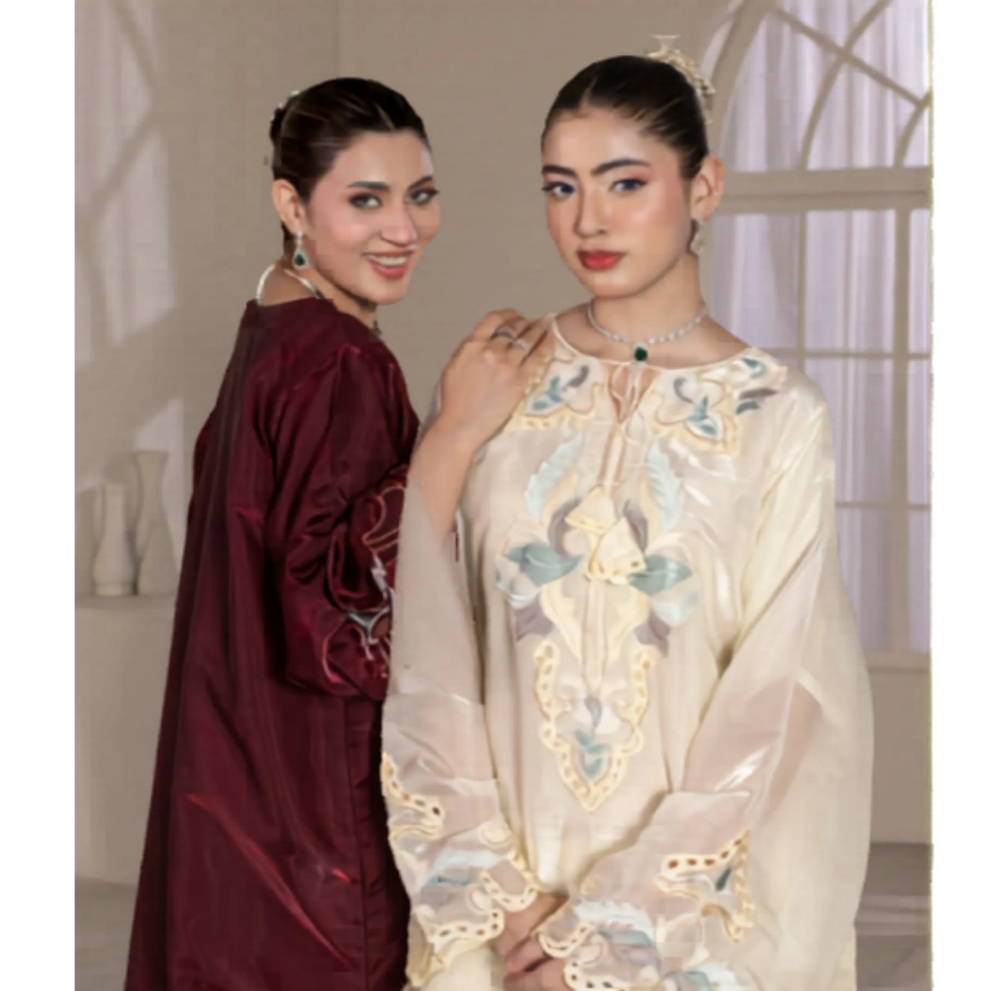 UA-203 Embroidered Festive kaftan Silk Collection by Umnaa | Pakistani Trendy Kaftan Asian Clothing