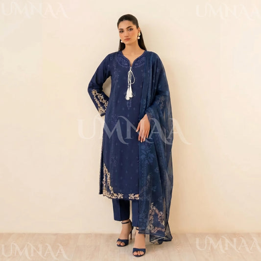 UA-209 Embroidered Cambric Cotton Collection by Umnaa | Ready to Wear Pakistani Asian clothes
