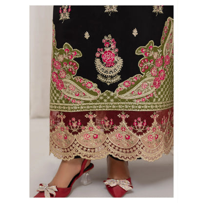 UTT-23 Embroidered Viscose Linen Kaftan Style 2 Piece Co Ord Set Collection by Traditional Thread