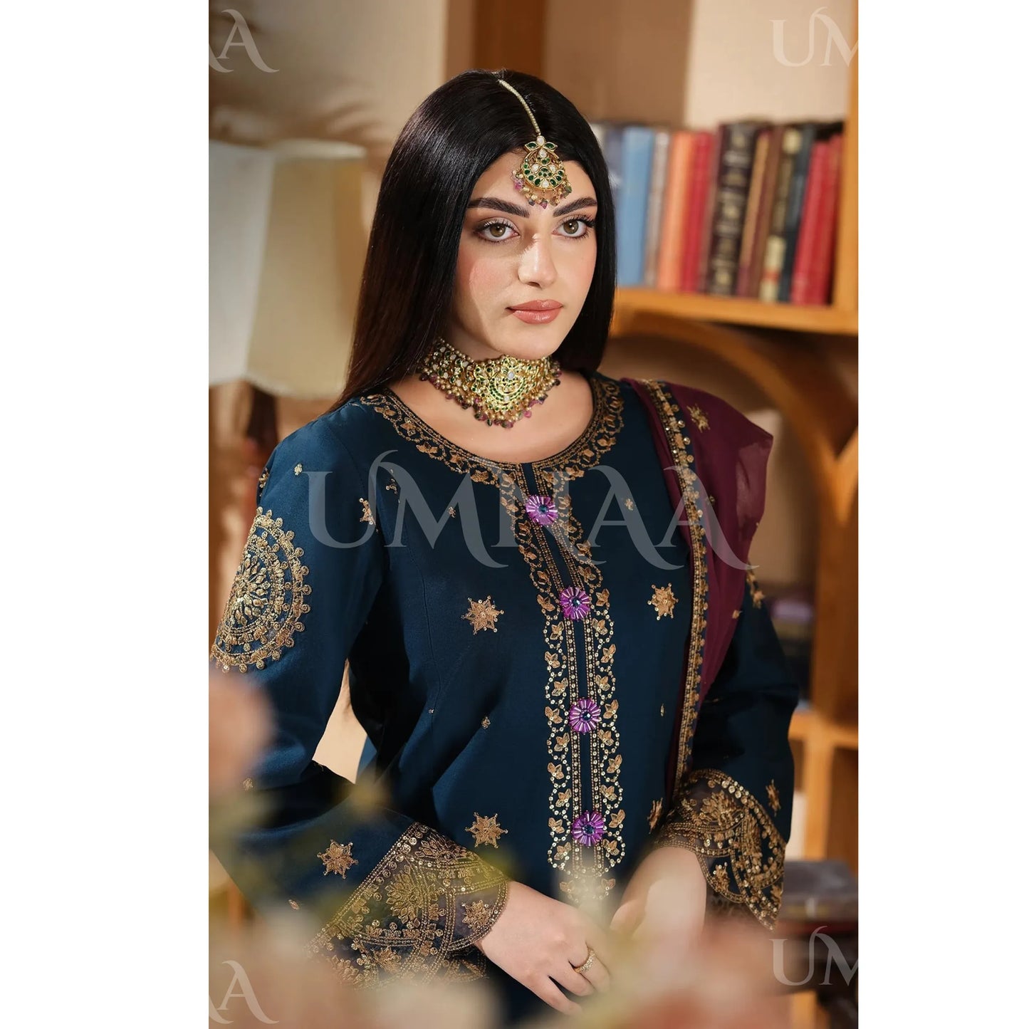 UA-213 Embroidered Cotton Festive Collection by Umnaa | Ready to Wear Pakistani Asian Clothing