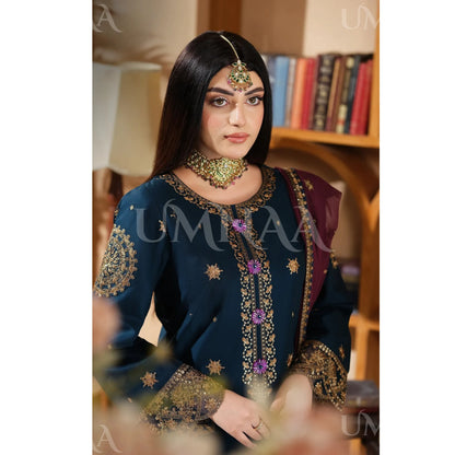 UA-213 Embroidered Cotton Festive Collection by Umnaa | Ready to Wear Pakistani Asian Clothing