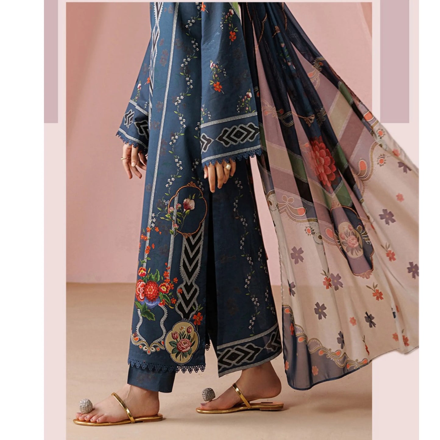 UE-02 "Printed Essential" by Esra Fashion Summer Printed Lawn 3 Piece Collection | Pakistani Asian Clothes