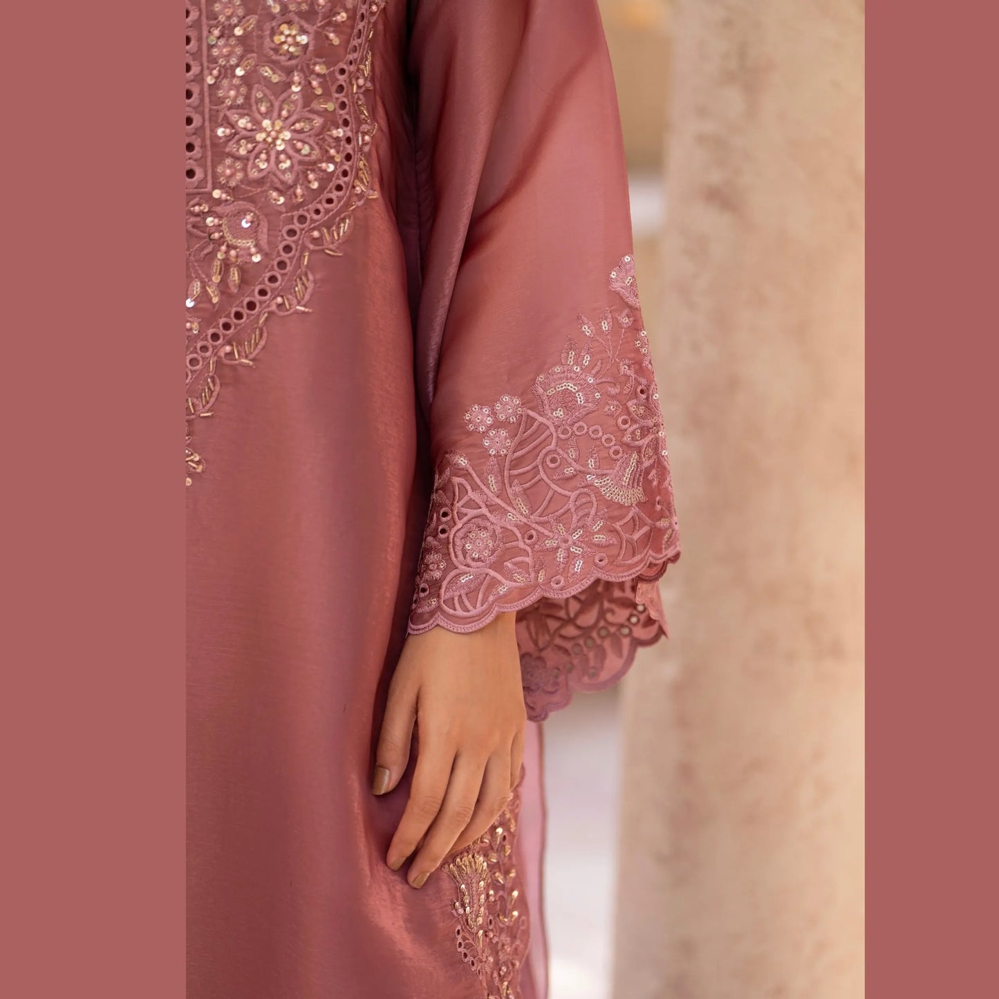 RA-36 Embroidered Sheesha Silk 3 Piece Suit | Premium Embroidered Silk Dress with Dupatta | Women's Party & Festive Wear