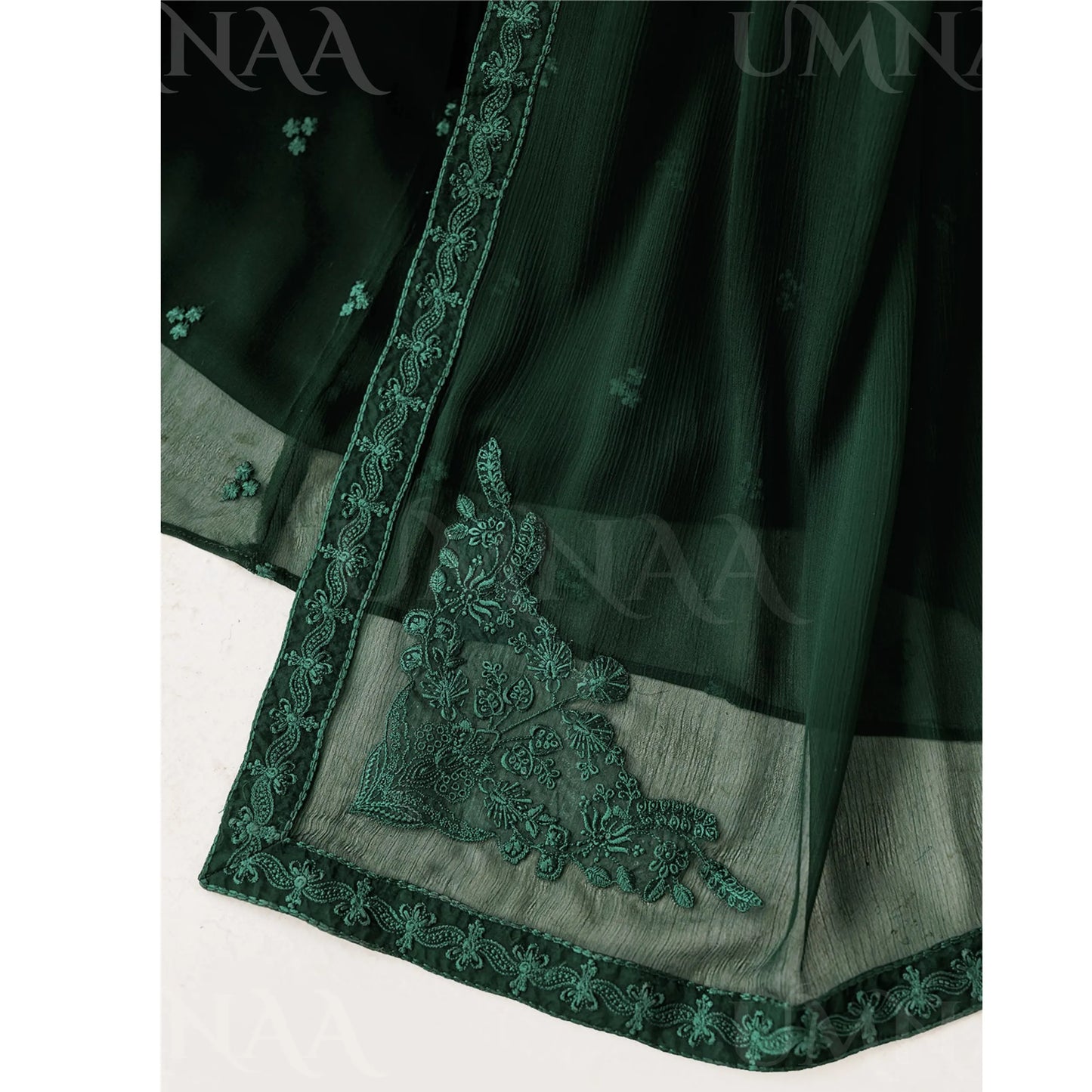 UA-230 Chiffon Sharara Full Sleeves Lined 3 Piece Suit | Chiffon Shirt with Embroidered Sharara & Dupatta | Formal Party Wear